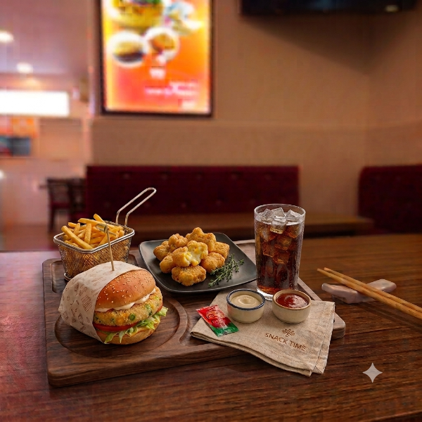C1-Cheesy Corn Veg Supreme Burger Combo 