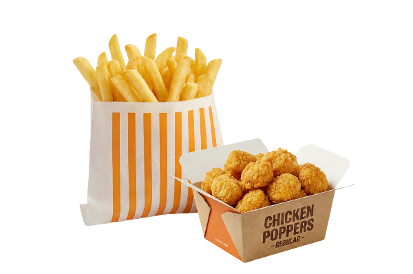 Loaded Fries With Chicken Poppers 