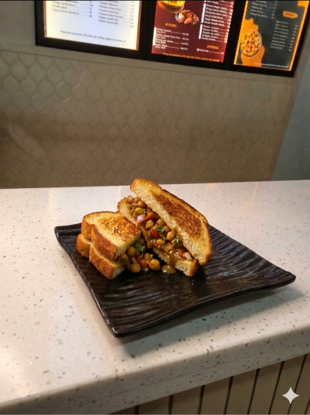 Chatpate Chole Sandwich