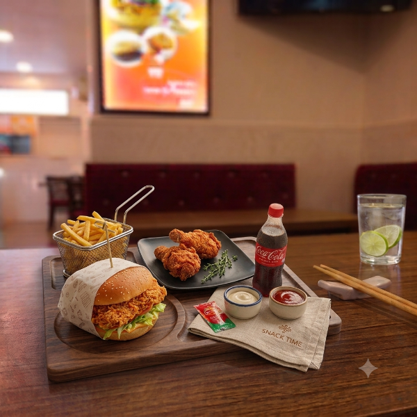 C4-Crispy wings Chicken Zinger Burger Combo 